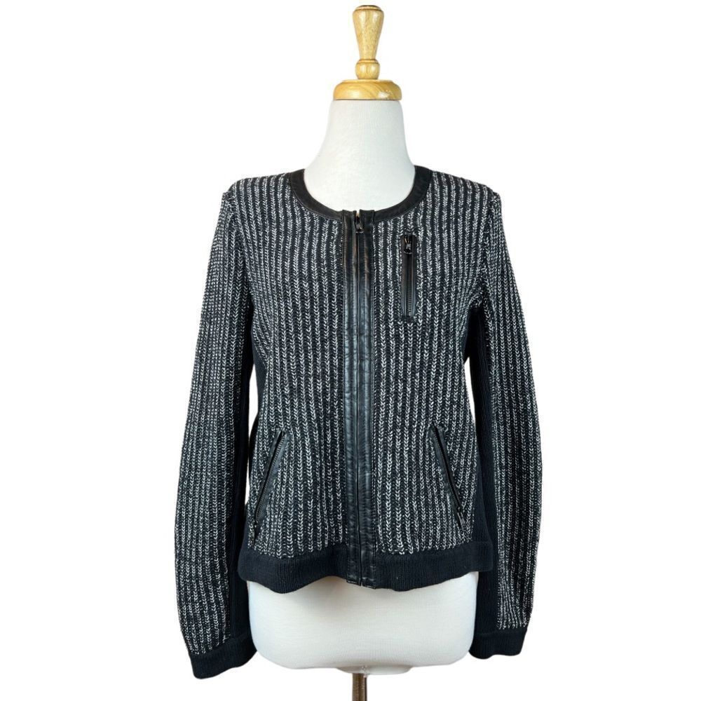 rag & bone Black and White Textured Jacket